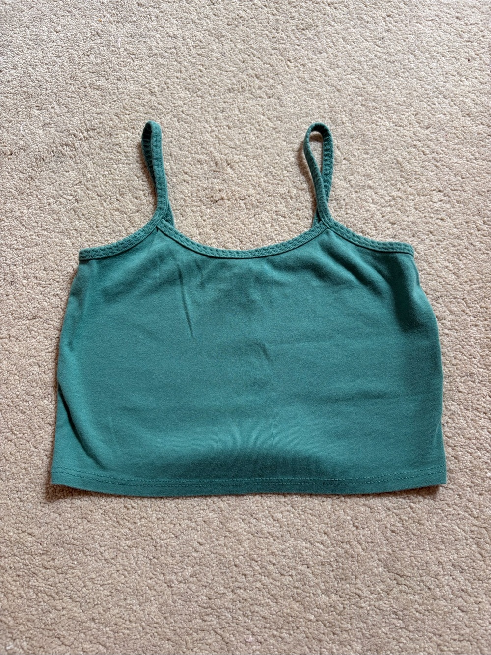 Topshop Teal Cropped Spaghetti Strap Tank